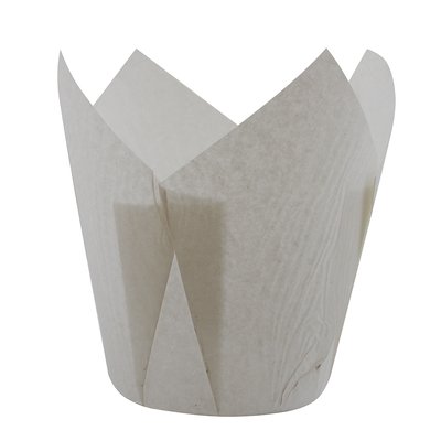 Бумажная форма для кексов Тюльпан - Белые, 160шт ТЛ-1::white фото