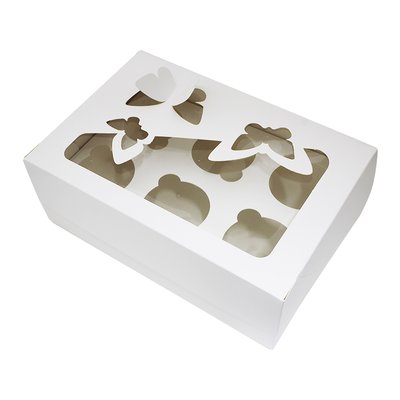 Коробка для капкейків на 6шт Біла/Молочна з метеликом (5шт) 972::19 фото