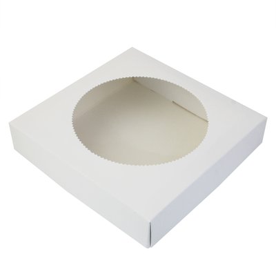 Коробка для пряников 15х15см Белая с круглым окном (5шт) lp26::10 фото