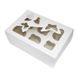 Коробка для капкейків на 6шт Біла/Молочна з метеликом (5шт): Сервірування та пакування