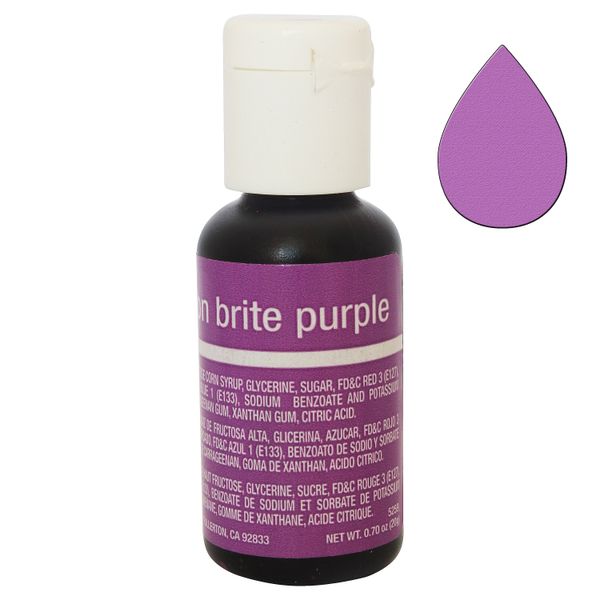 Гелевий барвник Chefmaster Liqua-Gel Neon Brite Purple 5259 фото