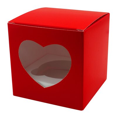 Коробка для капкейков 1шт Сердце красная (5шт) lp6::10 фото
