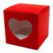Коробка для капкейків 1шт Серце червона (5шт): Сервірування та пакування