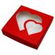 Коробка для пряників 15х15см Червона з вікном Серце (5шт): Сервірування та пакування